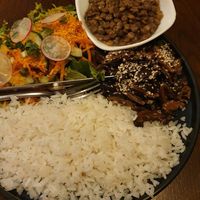 Plato casado con hongos shiitake/ Casado plate with shiitake mushrooms at Café Rojo  in San Jose