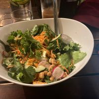 The salad on top hides the goodness that awaits below .  at Café Rojo  in San Jose