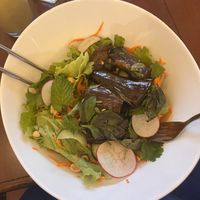 Noodle bowl with eggplant   at Café Rojo  in San Jose