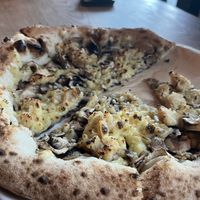 Mushroom and feta pizza (vegan of course)   at Base Woodfired Pizza - Little High Eatery in Christchurch
