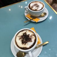 two oat milk coffees at Lova in Malaga