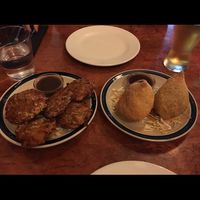 Onion bahji and samosa  at The Copper Pot in Westport