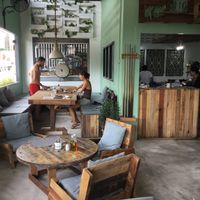 Spacious and eco friendly interior at Gecko Republic Jungle Cafe in Koh Tao