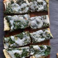 Cheesy spinach flat bread  at Gecko Republic Jungle Cafe in Koh Tao