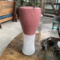 Banana Strawberry Smoothie at Gecko Republic Jungle Cafe in Koh Tao