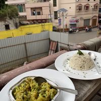 Aloo Gobbi and Jeera Rice  at Mark's Cafe in Varanasi