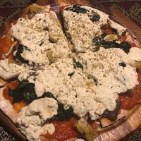 Vegan pizza with the weird tofu-based cheese that was good at Where Else! in Koh Lanta