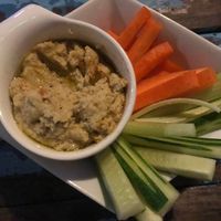 the hummus plate, with many vegetables to dip with at Where Else! in Koh Lanta