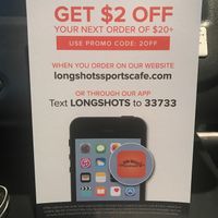 Order online!!! at Longshots Sports Cafe in Montville