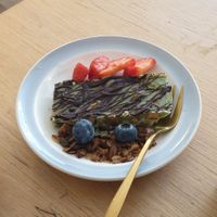 Dessert, a chocolate and matcha bar at Fast & Vegan in The Hague
