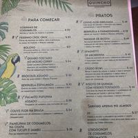 Cardápio  at Quincho Cozinha & Coquetelari in Sao Paulo
