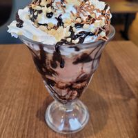 Vegan Double Choc 'n' Nut Sundae at Cadwaladers in Porthmadog