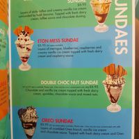 Double Choc Nut Sundae and Oreo Sundae at Cadwaladers in Porthmadog