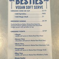 Menu at BESTIES Vegan Paradise - Hollywood in Hollywood