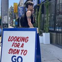 Here’s your sign!  at BESTIES Vegan Paradise - Hollywood in Hollywood