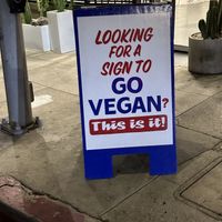 Fun little sign right outside!   at BESTIES Vegan Paradise - Hollywood in Hollywood