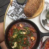 Vegan shakshuka  at Cafe Cafe in Haifa