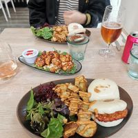 Amazing! Buffalo cauliflower and bvq Tempeh bao buns! A must try 😍 at Stem & Glory in London