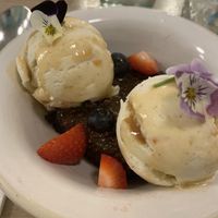 Ice cream sundae with brownie at Stem & Glory in London