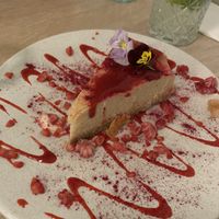 Raspberry cheesecake at Stem & Glory in London