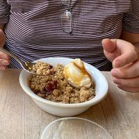 Cherry crumble  at Stem & Glory in London