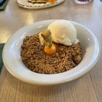 Warm cherry crumble  at Stem & Glory in London