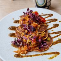 Kimchi pancakes at Stem & Glory in London