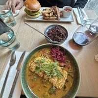 Katsu curry & dirty burger  #Veganuary at Stem & Glory in London