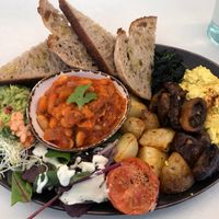 Full english vegan breakfast at Stem & Glory in London