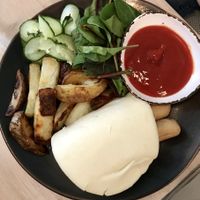 Hotdog and chips from kids menu at Stem & Glory in London