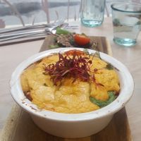 Lasagne made with sheets of celeriac at Stem & Glory in London