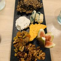 Cheese platter at Stem & Glory in London