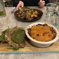 Luxury lasagne and gnocchi dish at Stem & Glory in London