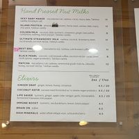Milk menu  at Kauai Juice Co. in Koloa