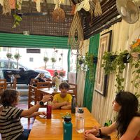 Cute decor.  Amaranto sign caught our attention at Amaranto in Tulum