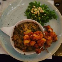 Cauliflower, potato, kale, tofu and tahini flan at Market Lane in Cork