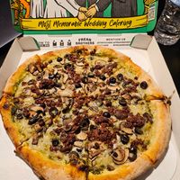 Cashew cheese and vegan chorizo. at Freak Brothers Pizza in Phoenix