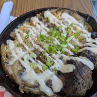 Eggplant in tahini at Cafe Landwer - University Ave in Toronto