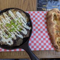 Eggplant in tahini at Cafe Landwer - University Ave in Toronto