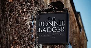 Bonnie Badger sign at The Bonnie Badger in Gullane