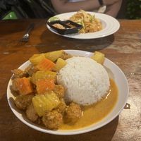 Rice massaman curry with tofu  at Yawee in Koh Lanta