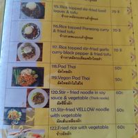 Menu at Yawee in Koh Lanta