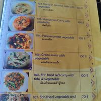 Menu at Yawee in Koh Lanta
