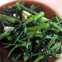 Fried morning glory was great.  at Yawee in Koh Lanta