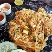 Vegan pad thai (no egg, no fish sauce and off course no chicken or shrimp).  at Yawee in Koh Lanta