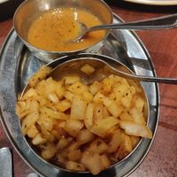 Poppadum dips at Taal Indian Restaurant in Strathaven