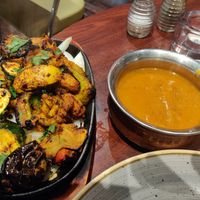 Vegetarian Shashlik - its vegan 😀👍💚 at Taal Indian Restaurant in Strathaven