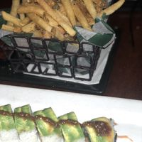 Crave roll and vegan truffle fries  at CRAVE in Bloomington