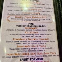 Cocktail Menu at Batch in West Palm Beach