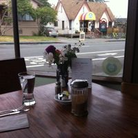 View from corner table at Wildflower Cafe and Bakery in Arcata